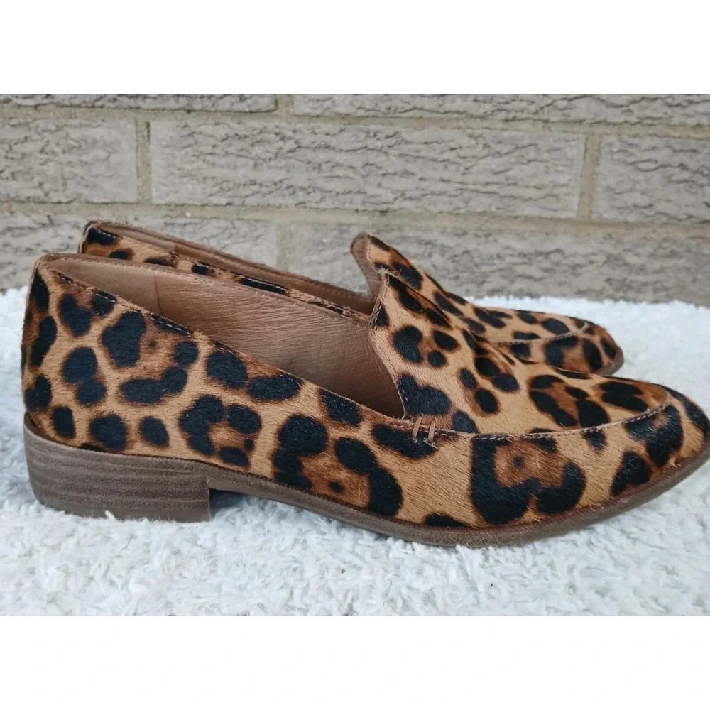 Madewell Women's The Frances Loafer In Leopard Calf Hair Sz 6